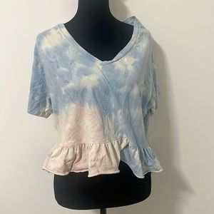Target Wild Fable Ruffle Pink & Blue Crop